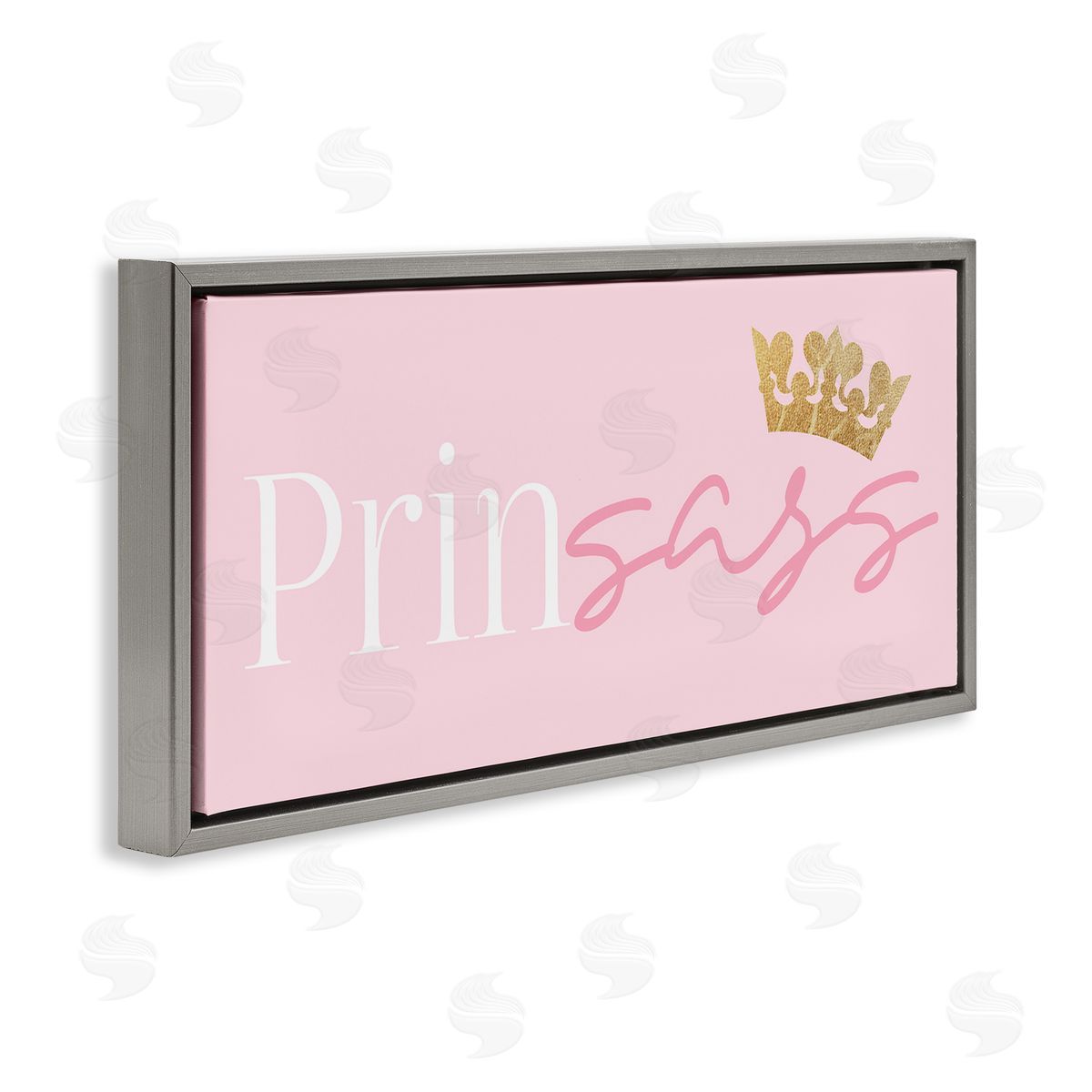 Stupell Studio Princess Sassy Girl Princess Pun Royal Crown Pink