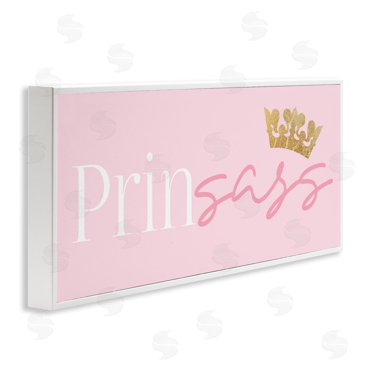 Stupell Studio Princess Sassy Girl Princess Pun Royal Crown Pink