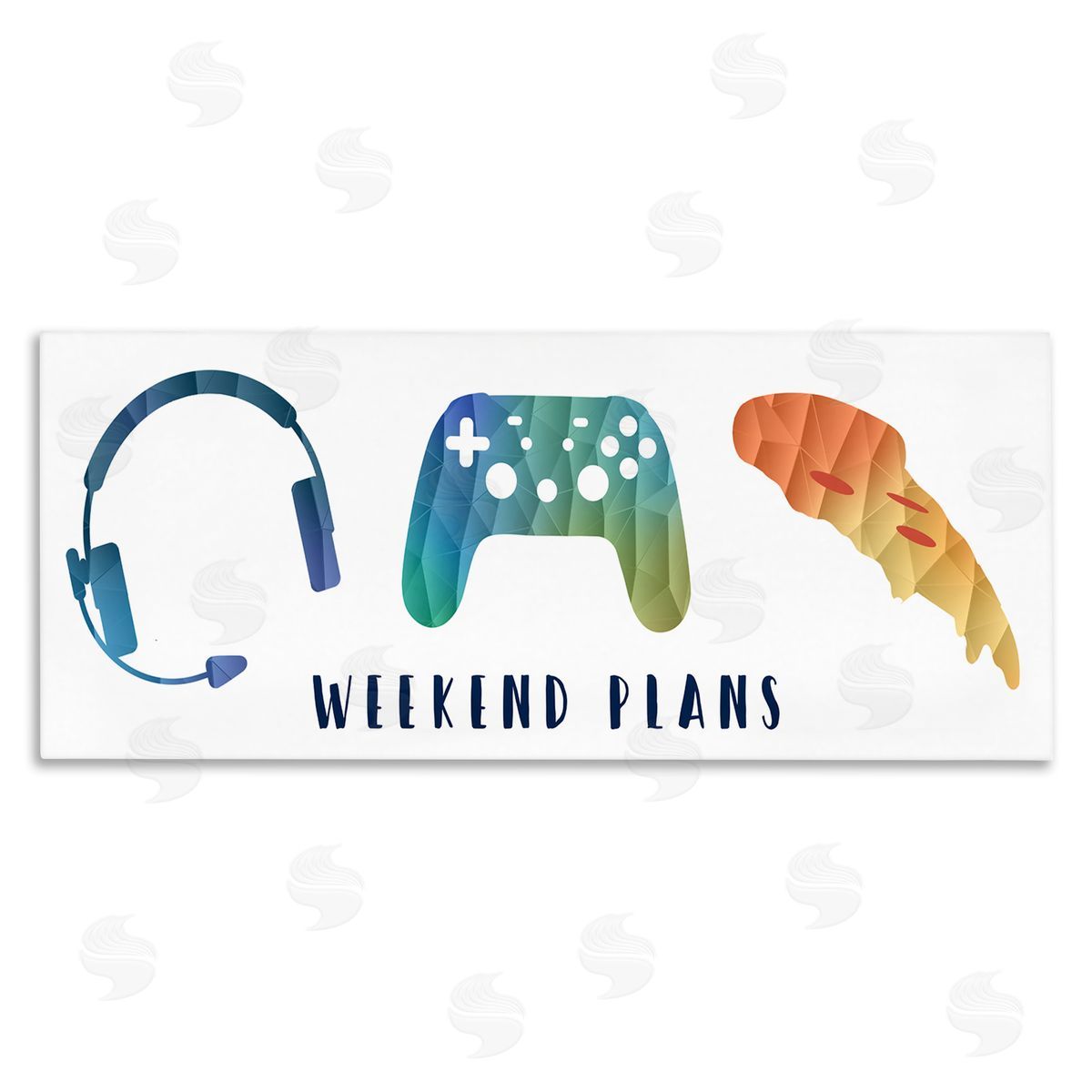 Stupell Studio Weekend Plans Pizza Video Games Modern Geometric Pattern