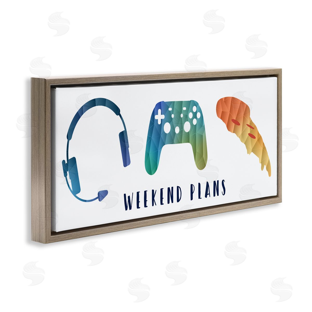 Stupell Studio Weekend Plans Pizza Video Games Modern Geometric Pattern