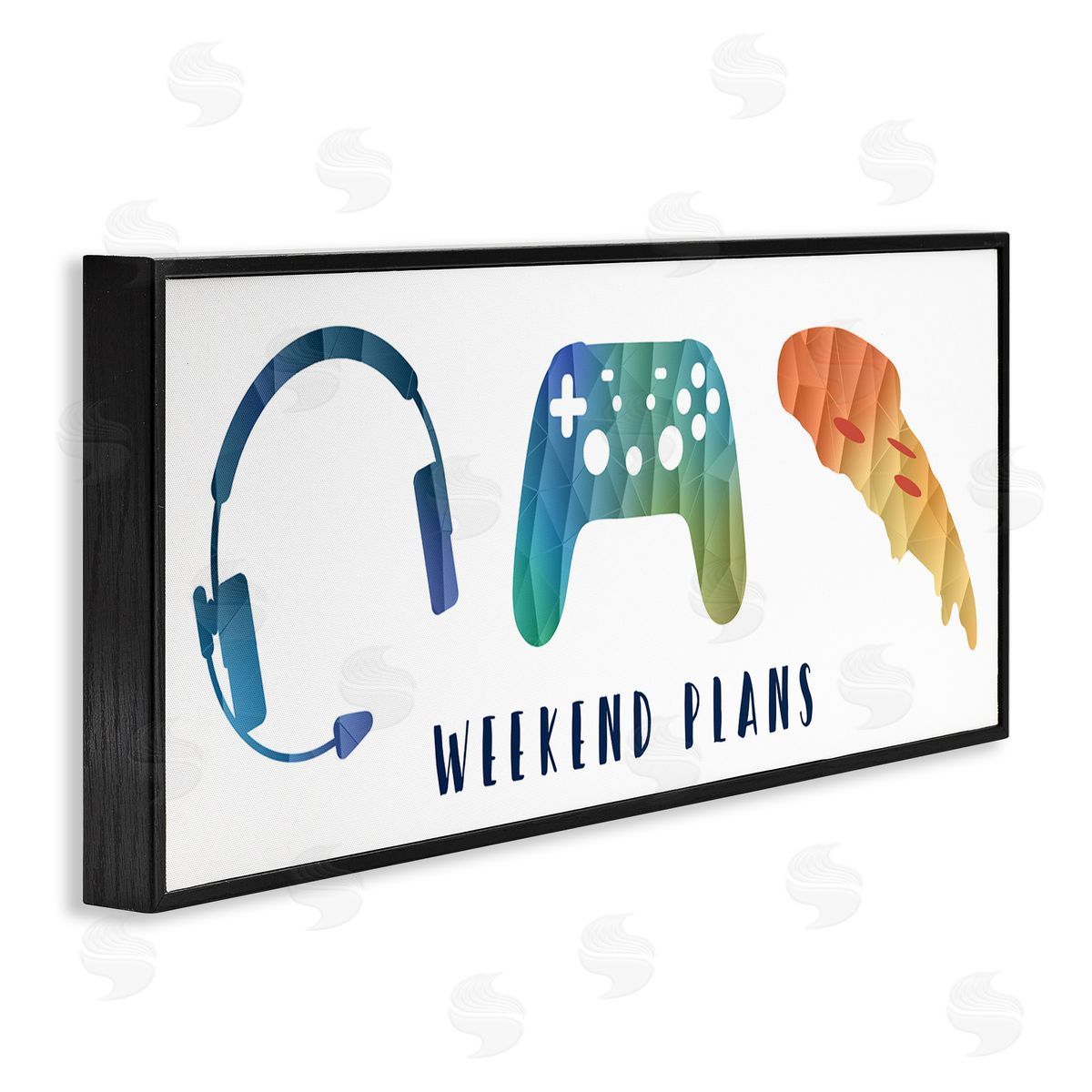 Stupell Studio Weekend Plans Pizza Video Games Modern Geometric Pattern