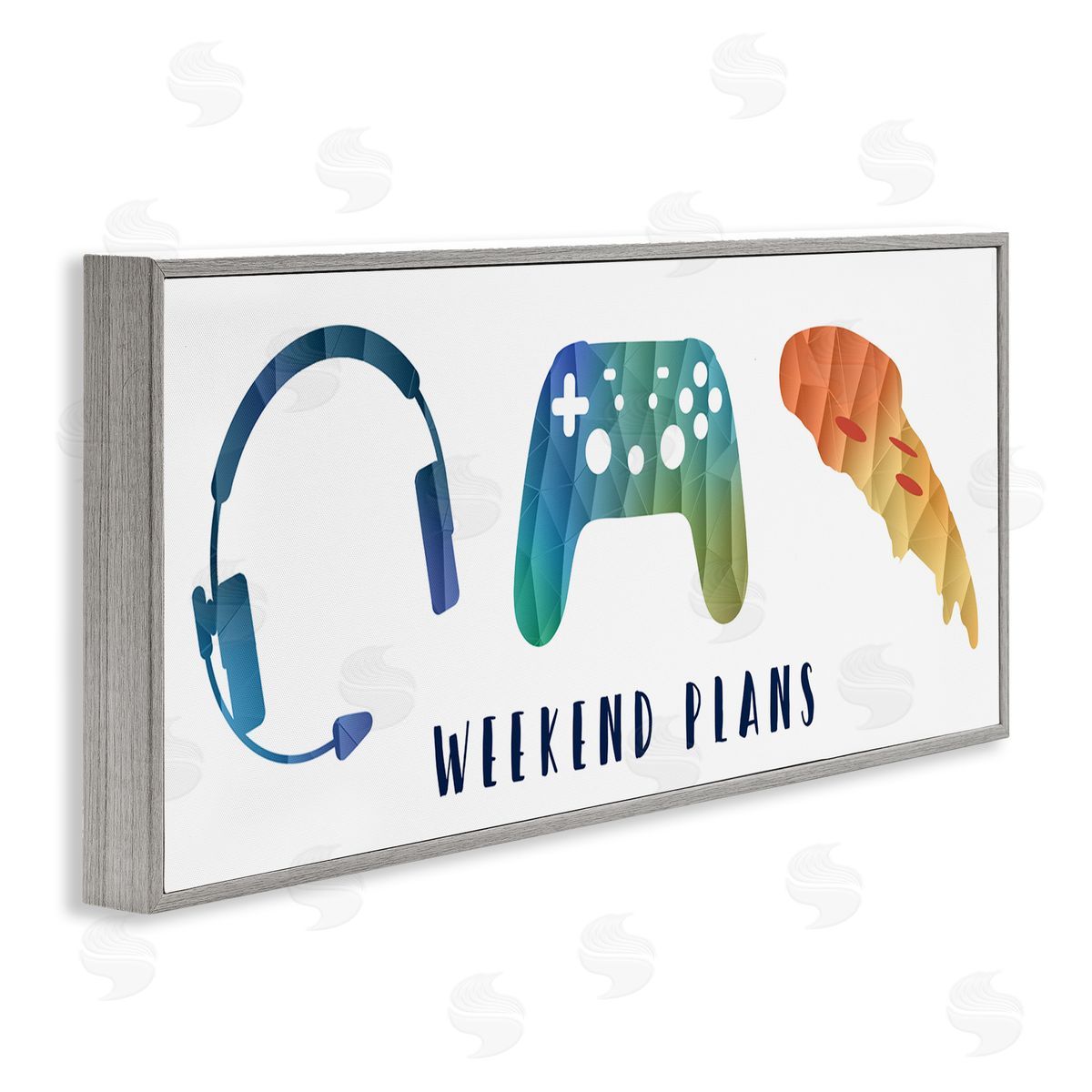 Stupell Studio Weekend Plans Pizza Video Games Modern Geometric Pattern