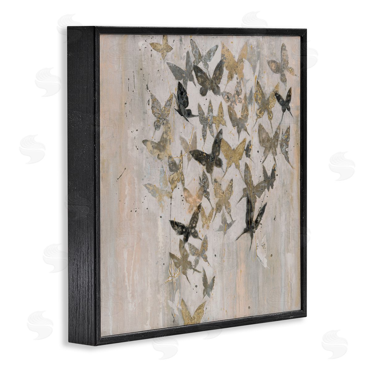 Liz Jardine Butterfly Cluster Abstract Country Insects Brown Grey Black Framed Glicee Wall Art Print