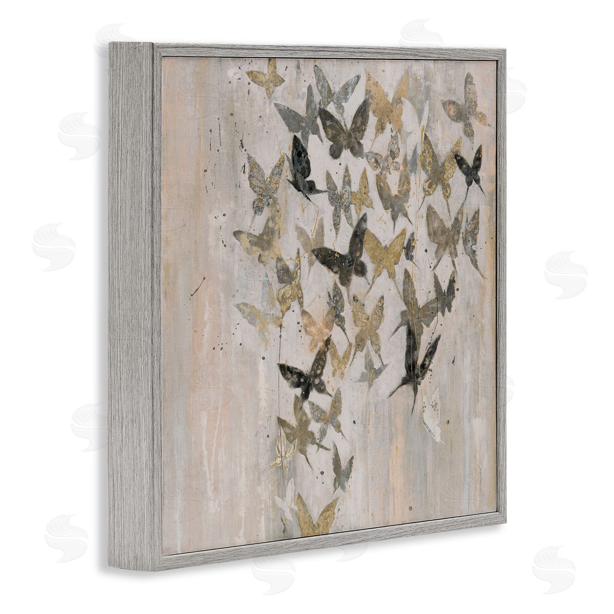 Liz Jardine Butterfly Cluster Abstract Country Insects Brown Grey Gray Framed Glicee Wall Art Print