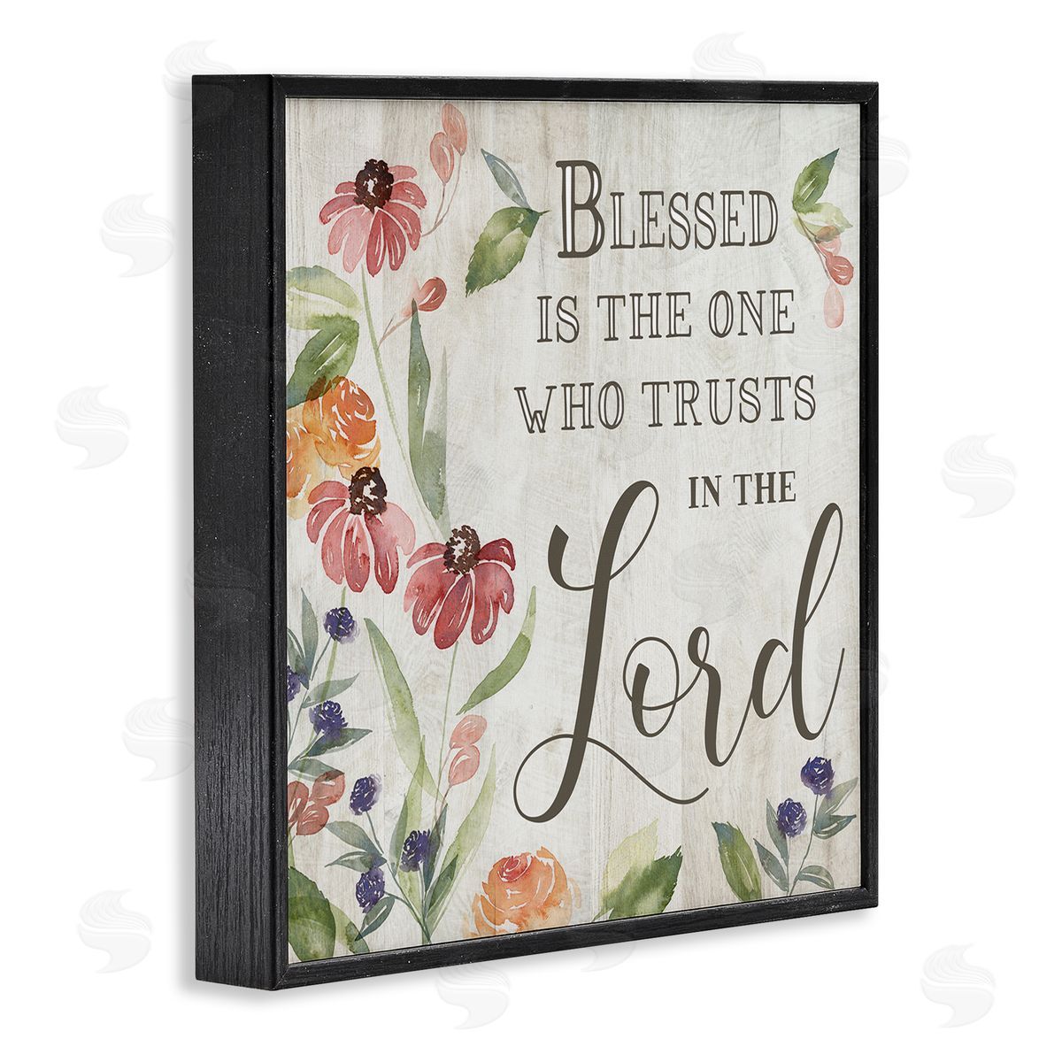 Kristen Brockmon Blessed One Who Trusts The Lord Spring Florals Black Framed Glicee Wall Art Print
