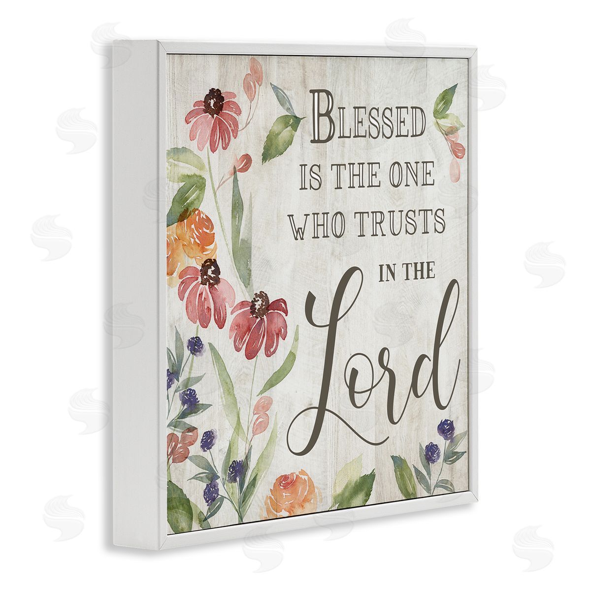 Kristen Brockmon Blessed One Who Trusts The Lord Spring Florals White Framed Glicee Wall Art Print