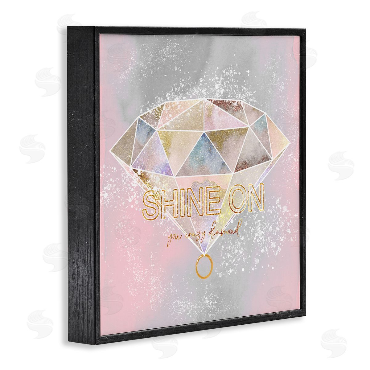 Ziwei Li Shine On Crazy Diamond Glam Pink Geometric Pattern Black Framed Glicee Wall Art Print