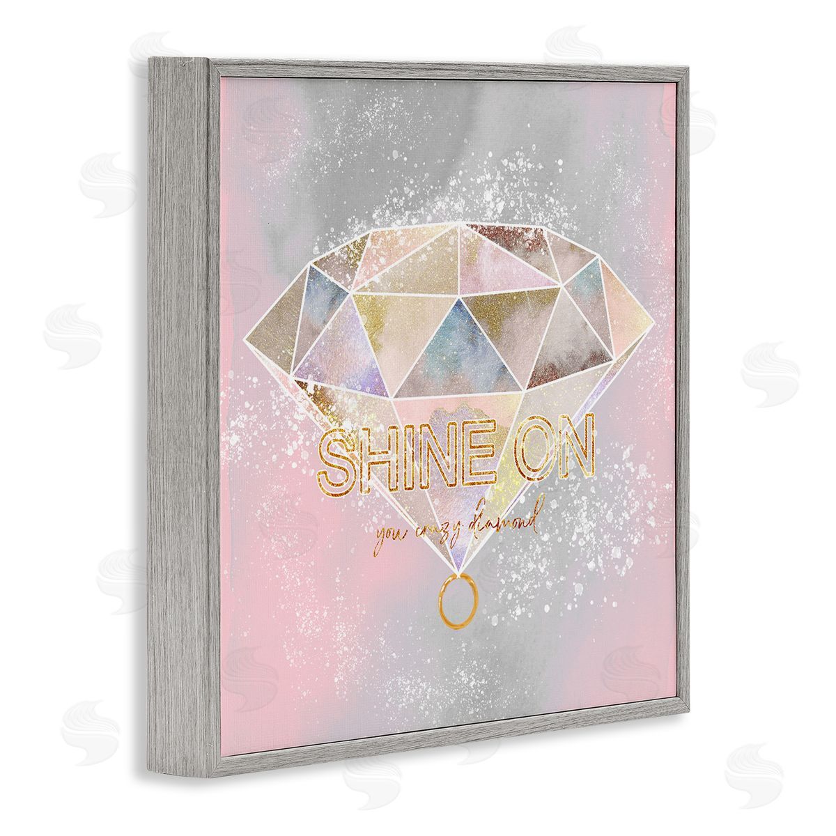 Ziwei Li Shine On Crazy Diamond Glam Pink Geometric Pattern Gray Framed Glicee Wall Art Print