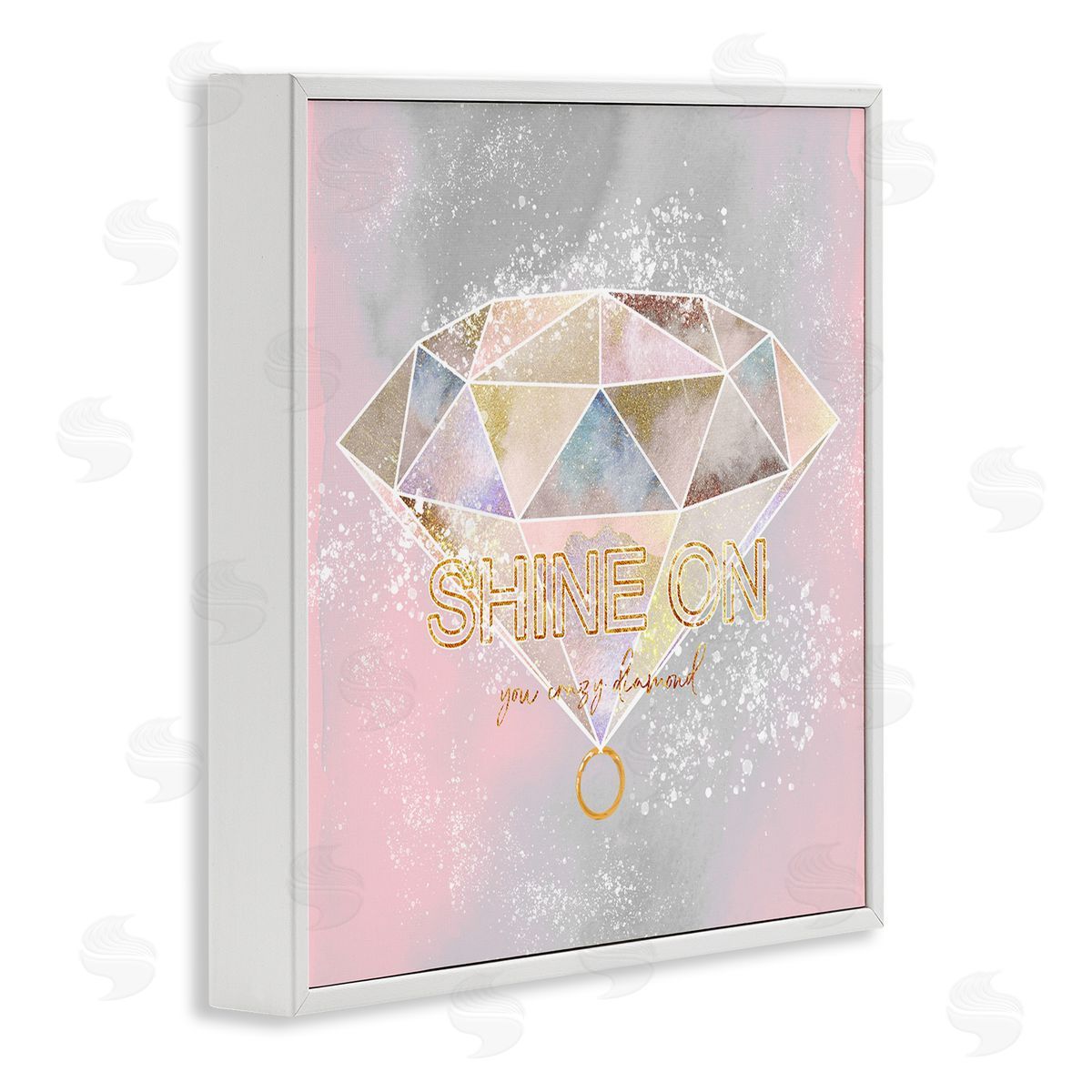 Ziwei Li Shine On Crazy Diamond Glam Pink Geometric Pattern White Framed Glicee Wall Art Print