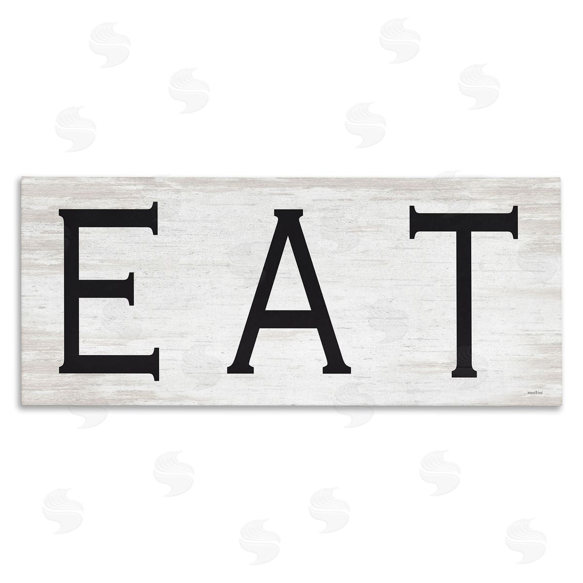 Lettered and Lined EAT Farmhouse Kitchen Sign Soft Distressed Pattern