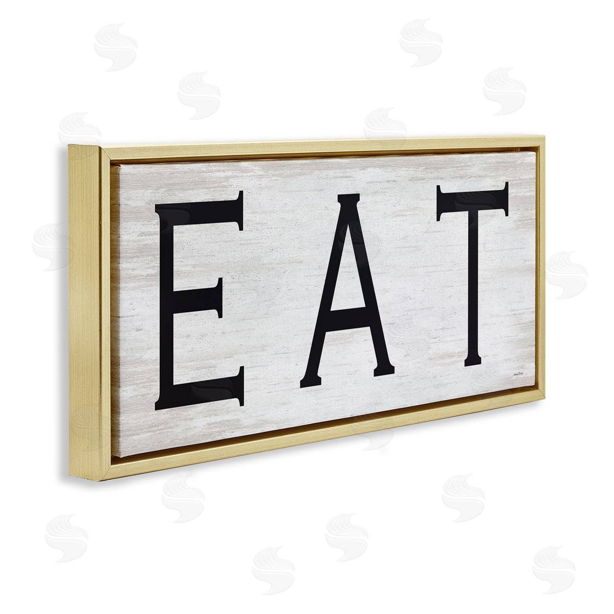 Lettered and Lined EAT Farmhouse Kitchen Sign Soft Distressed Pattern