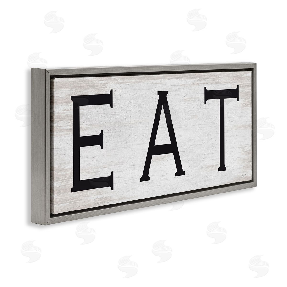 Lettered and Lined EAT Farmhouse Kitchen Sign Soft Distressed Pattern