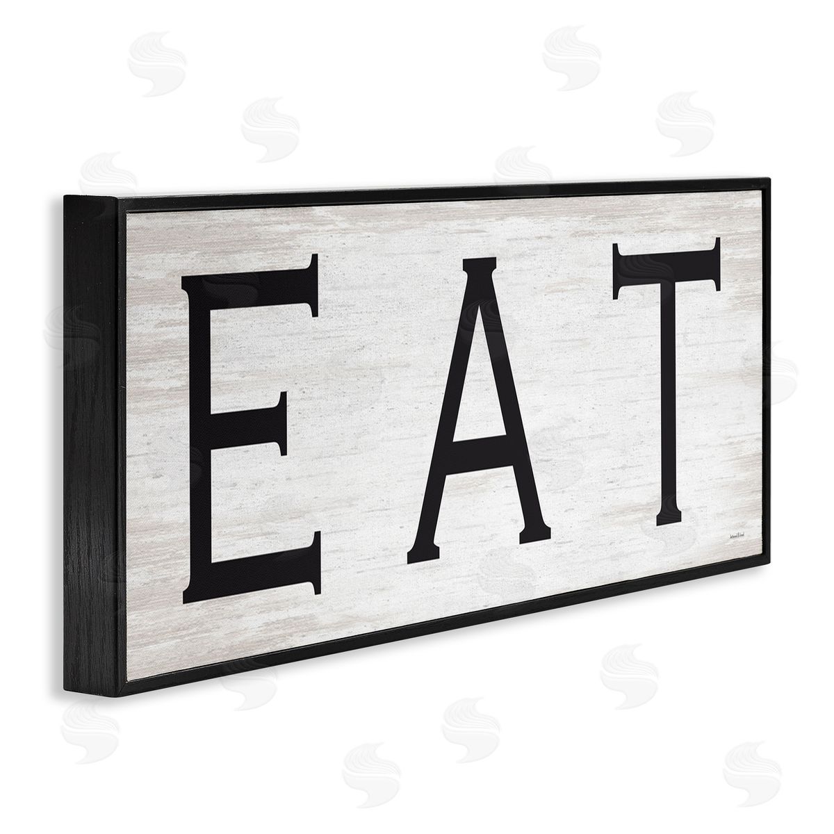 Lettered and Lined EAT Farmhouse Kitchen Sign Soft Distressed Pattern
