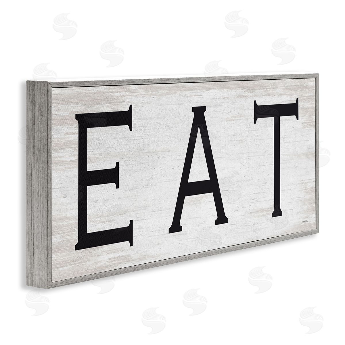 Lettered and Lined EAT Farmhouse Kitchen Sign Soft Distressed Pattern