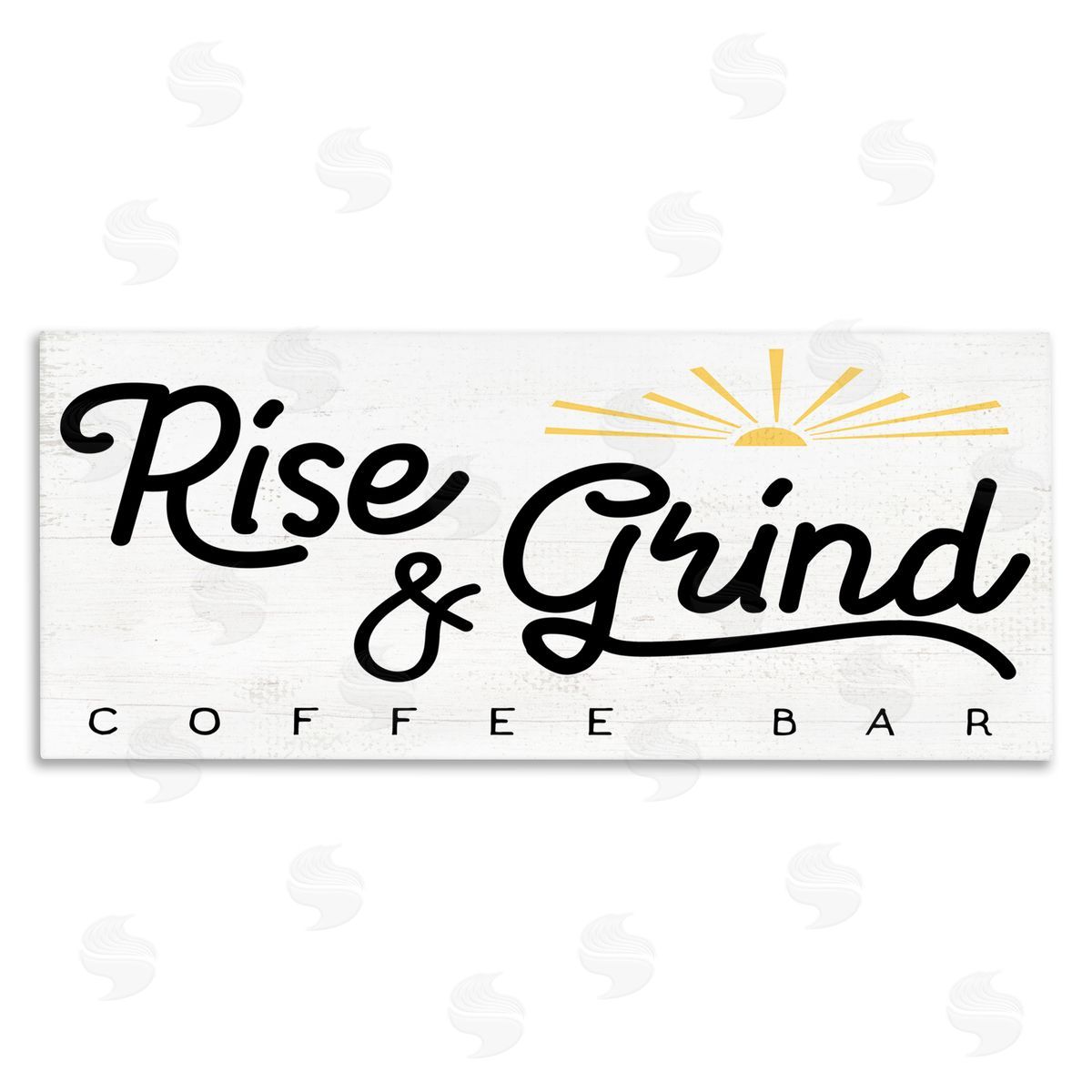 Stupell Studio Rise & Grind Coffe_sidee Bar Sign Rustic Sunrise