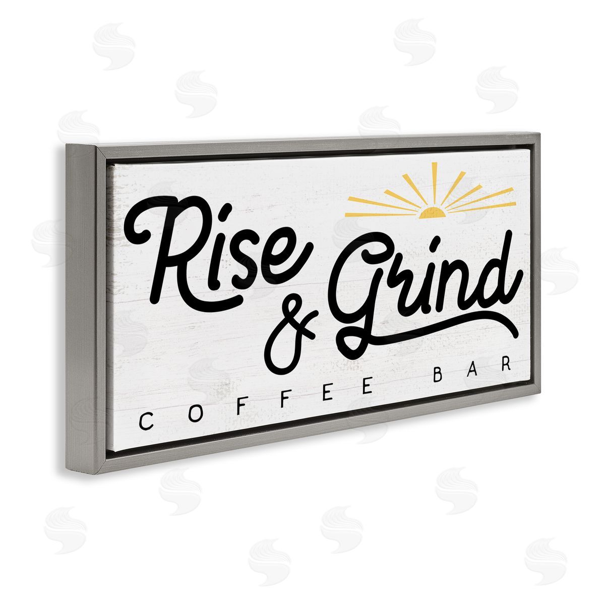 Stupell Studio Rise & Grind Coffe_sidee Bar Sign Rustic Sunrise