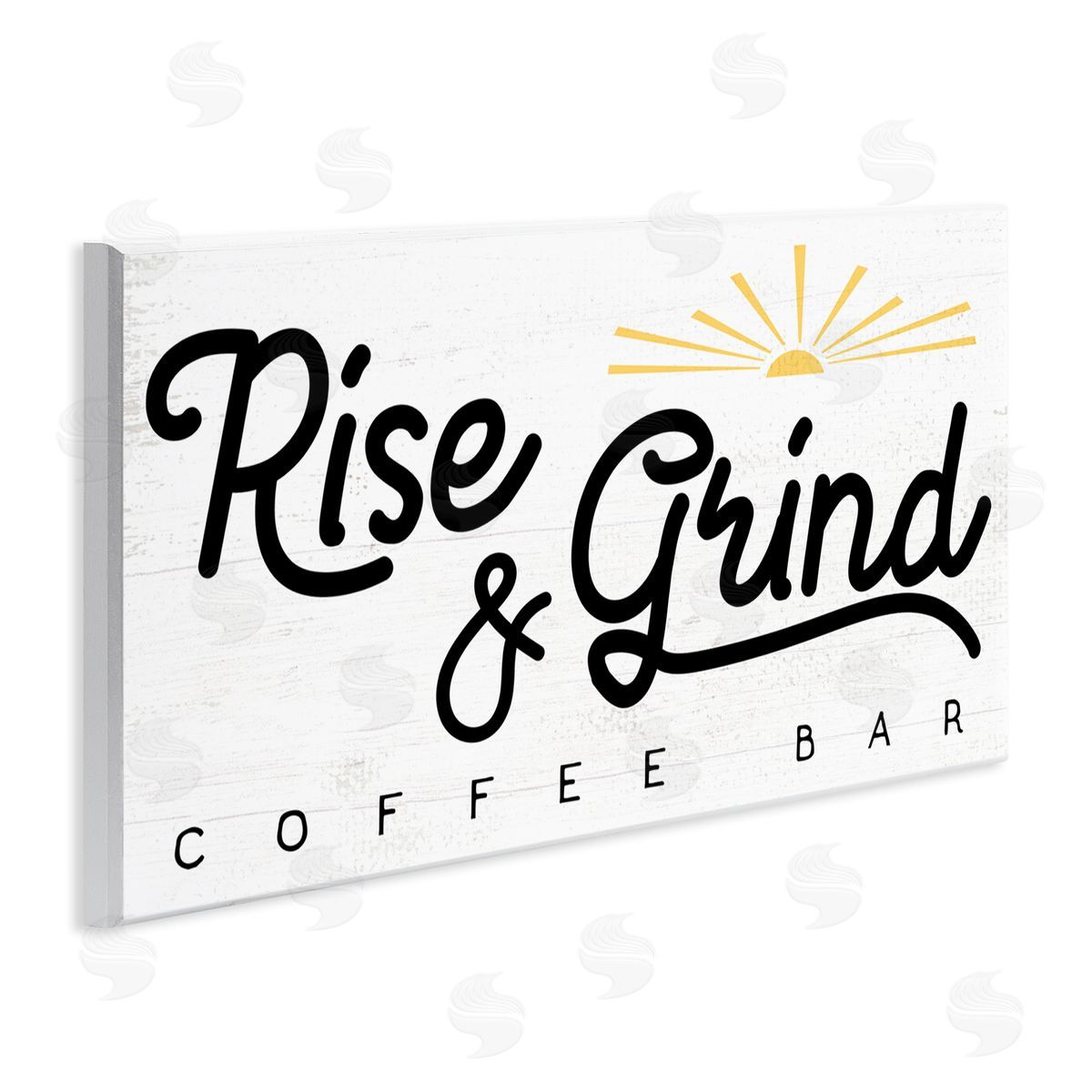 Stupell Studio Rise & Grind Coffe_sidee Bar Sign Rustic Sunrise