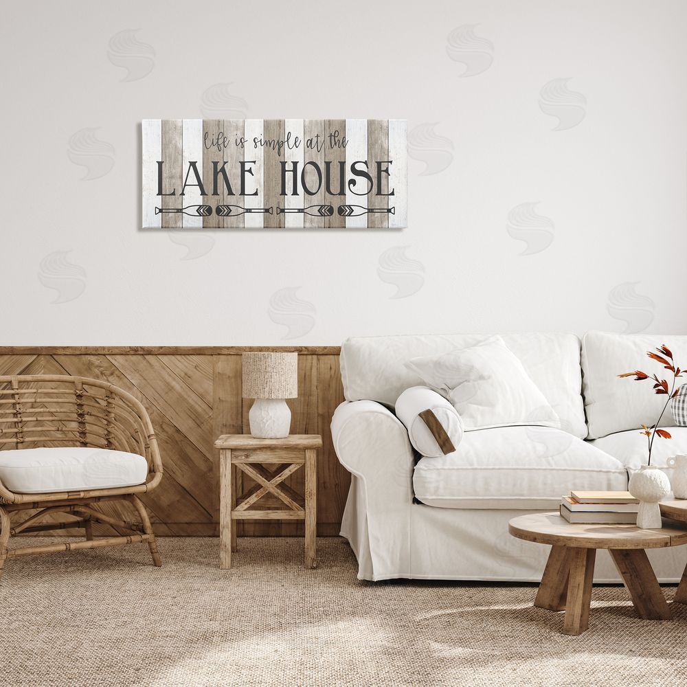 Natalie Carpentieri Life's Simple At Lake House Sign Rustic Pattern