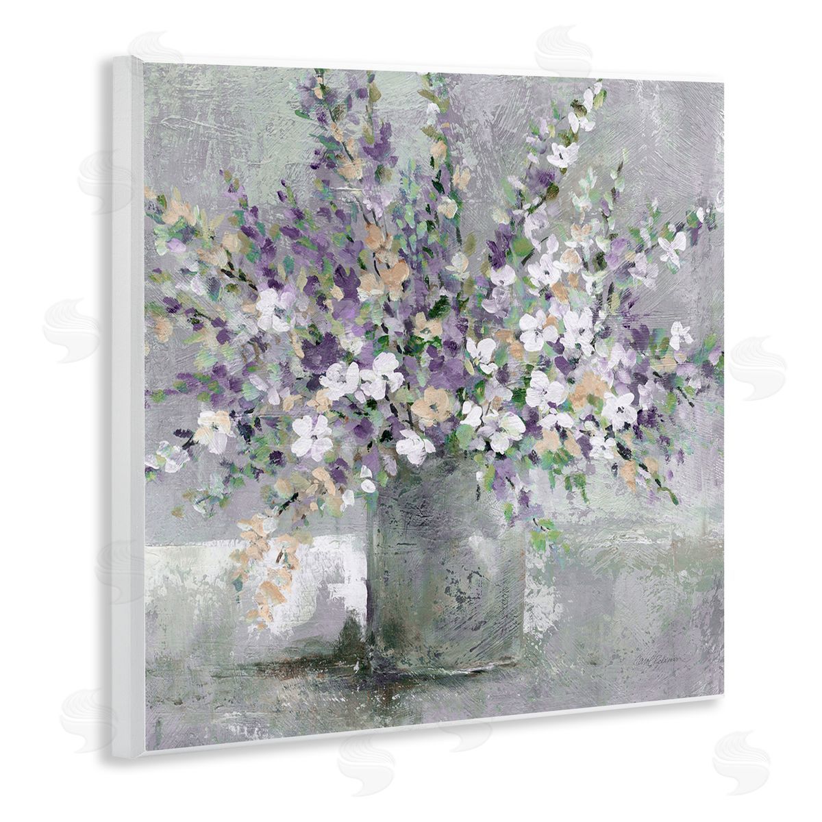 Blossoming Aster Flower Bouquet Wood Plaque Wall Art, Home Decor by Carol Robinson