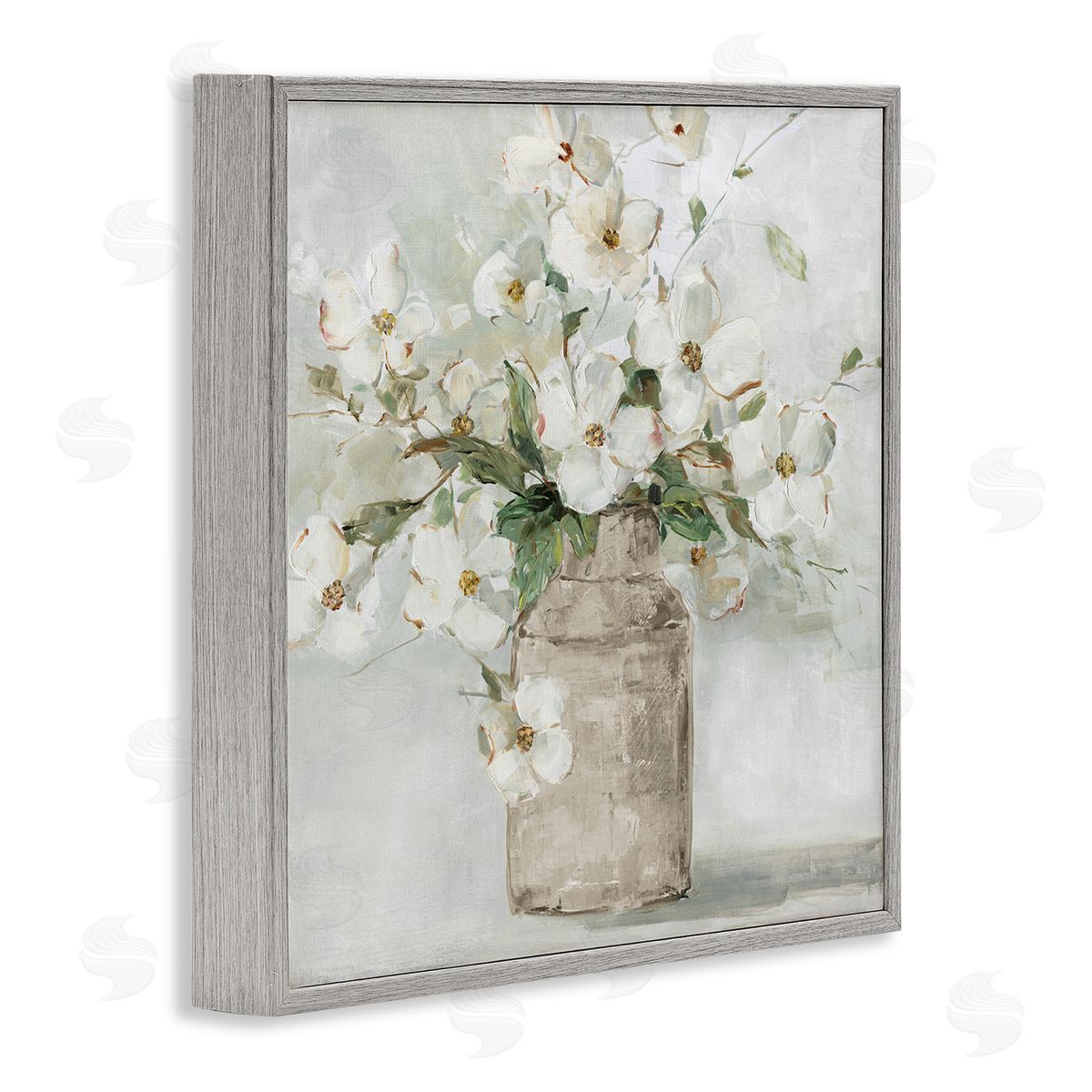 Sally Swatland Lady's Smock Floral Bouquet Rustic Milk Tin Blooming Gray Framed Glicee Wall Art Print