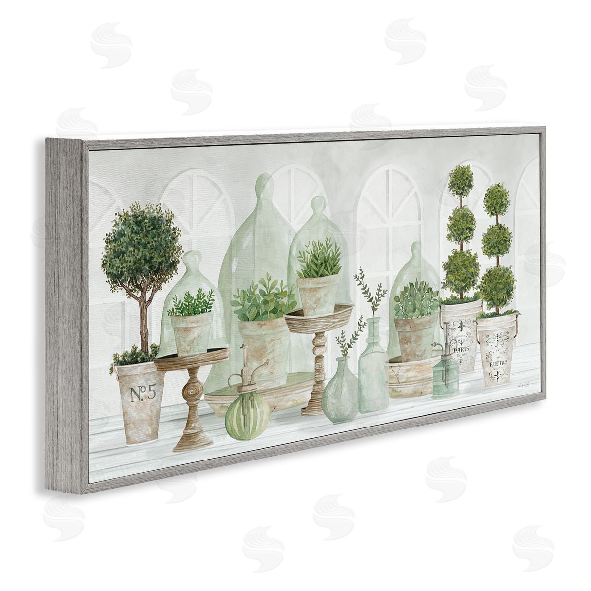 Cindy Jacobs Parisian Plant Tabletop Green Leaves Traditional Cloches