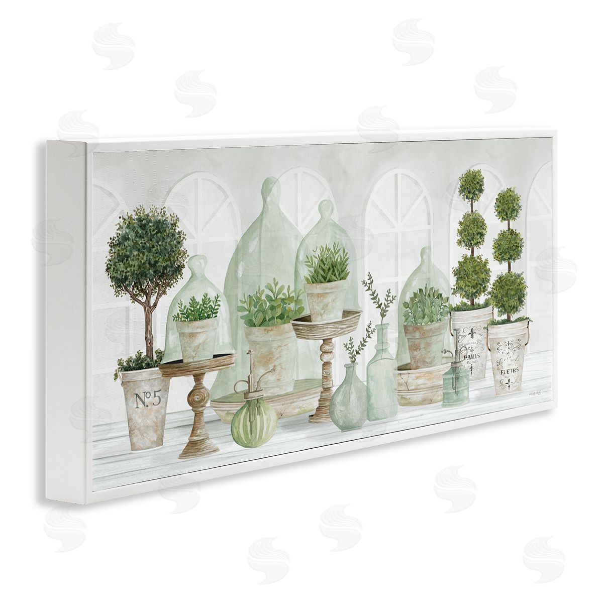 Cindy Jacobs Parisian Plant Tabletop Green Leaves Traditional Cloches