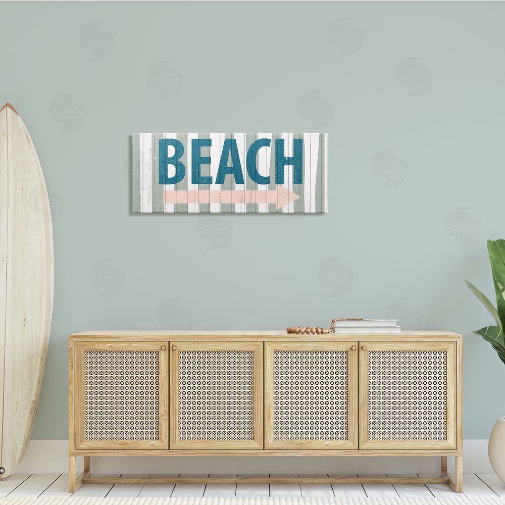 Kim Allen Beach Text Right Directional Arrow Green Stripes
