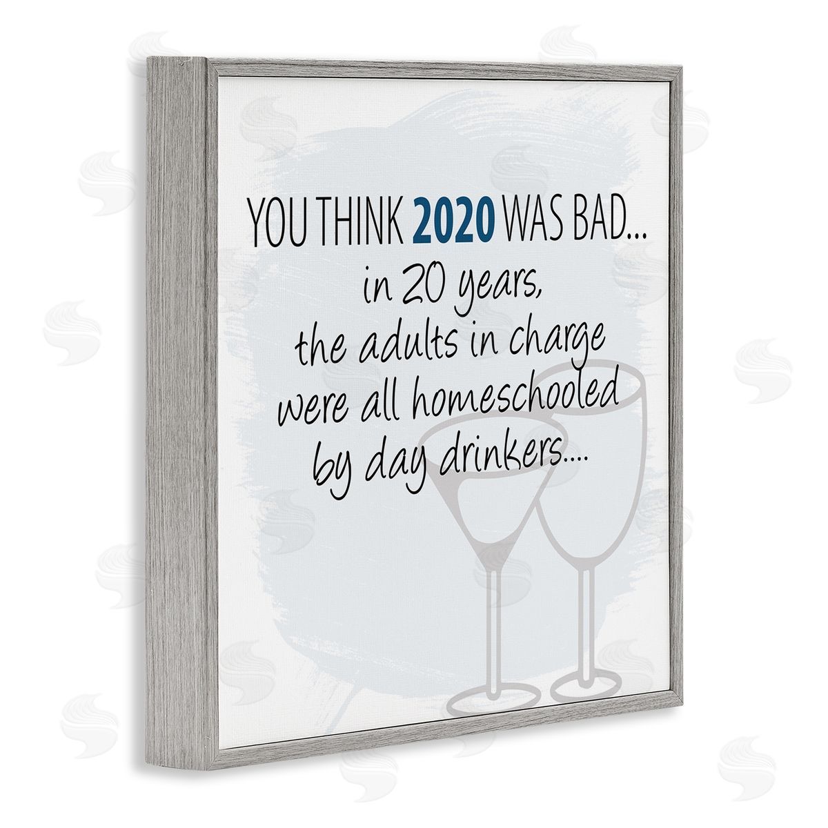 Kim Allen Adults Homeschooled by Day Drinkers Funny 2020 Phrase Gray Framed Glicee Wall Art Print