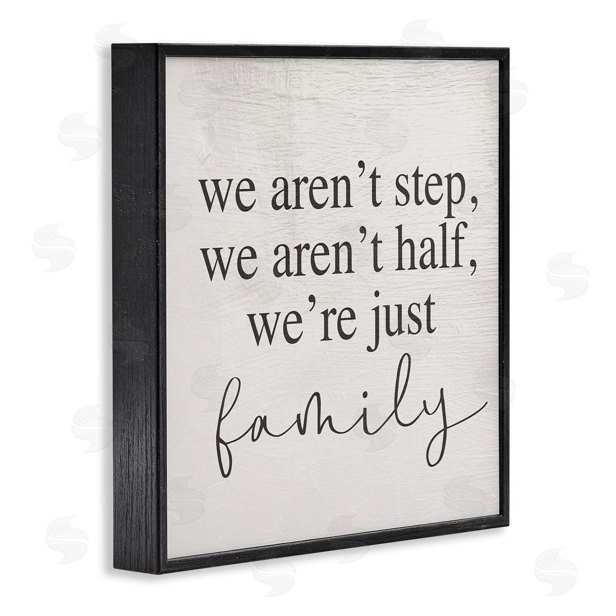 Stupell Studio We Aren't Step Half Just Family Motivational Phrase Black Framed Glicee Wall Art Print
