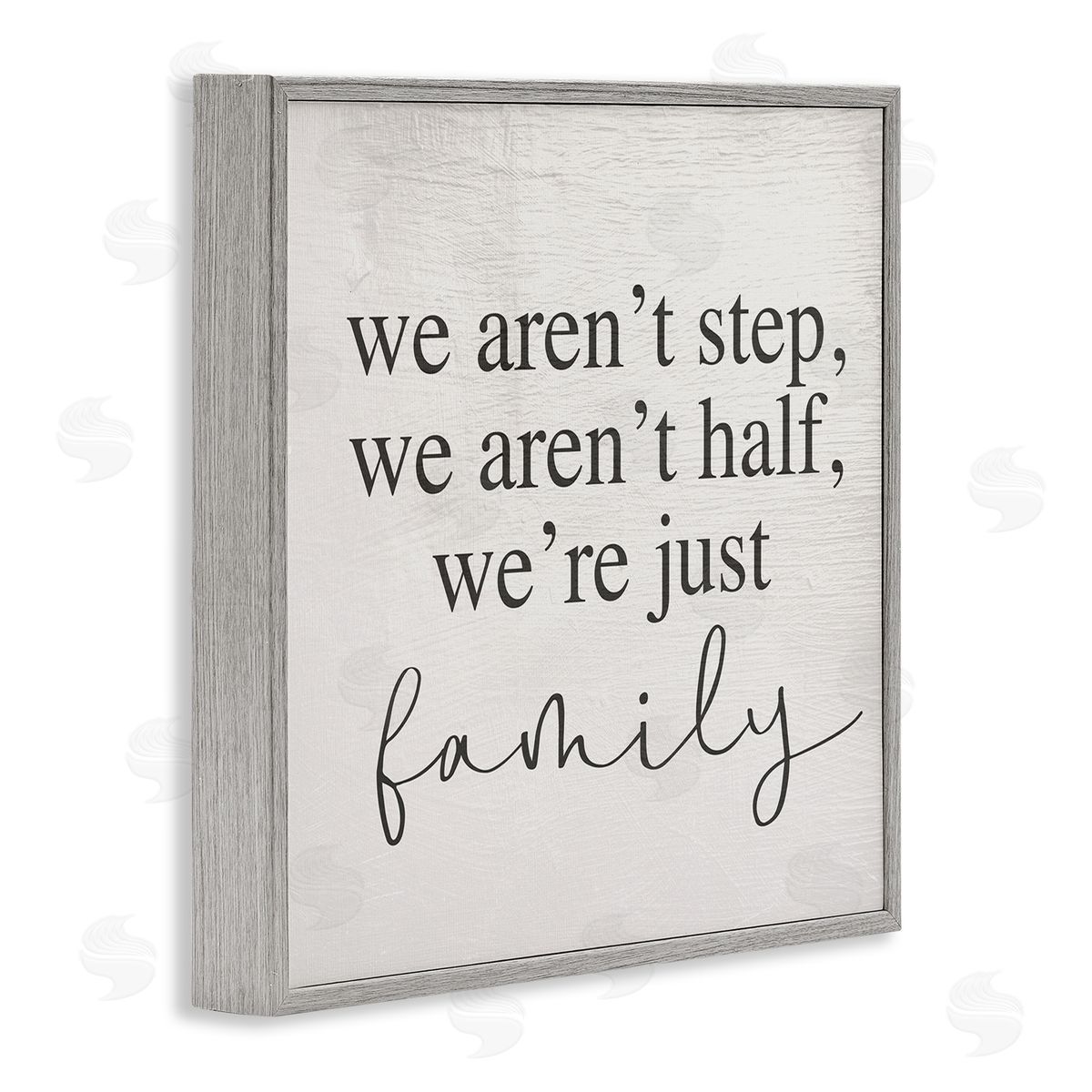 Stupell Studio We Aren't Step Half Just Family Motivational Phrase Gray Framed Glicee Wall Art Print