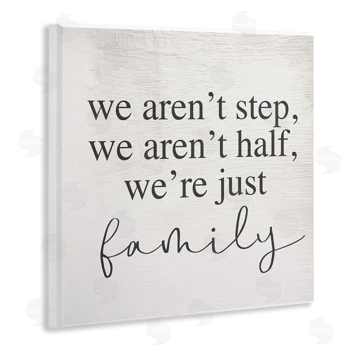 Stupell Studio We Aren't Step Half Just Family Motivational Phrase Wooden Wall Plaque Art Print