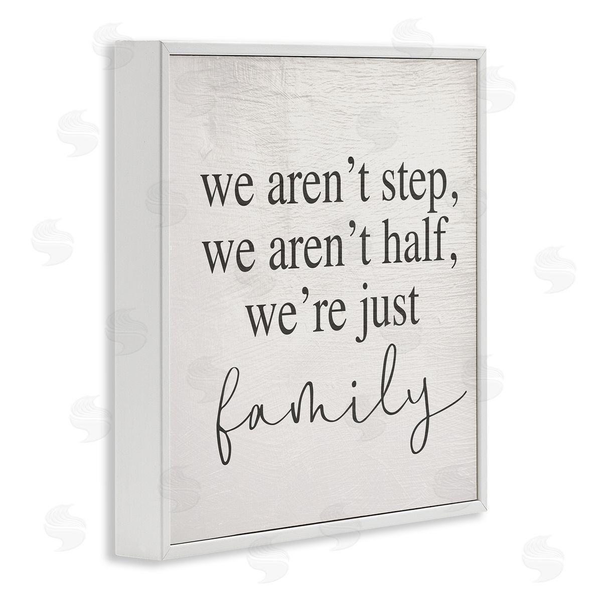 Stupell Studio We Aren't Step Half Just Family Motivational Phrase White Framed Glicee Wall Art Print