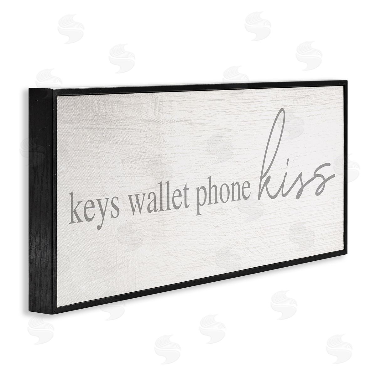Stupell Studio Keys Wallet Phone Kiss Rustic Romantic Phrase