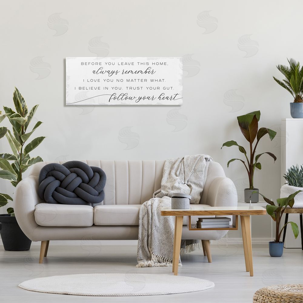 Stupell Studio Trust Your Gut Follow Heart Motivational Family Phrase