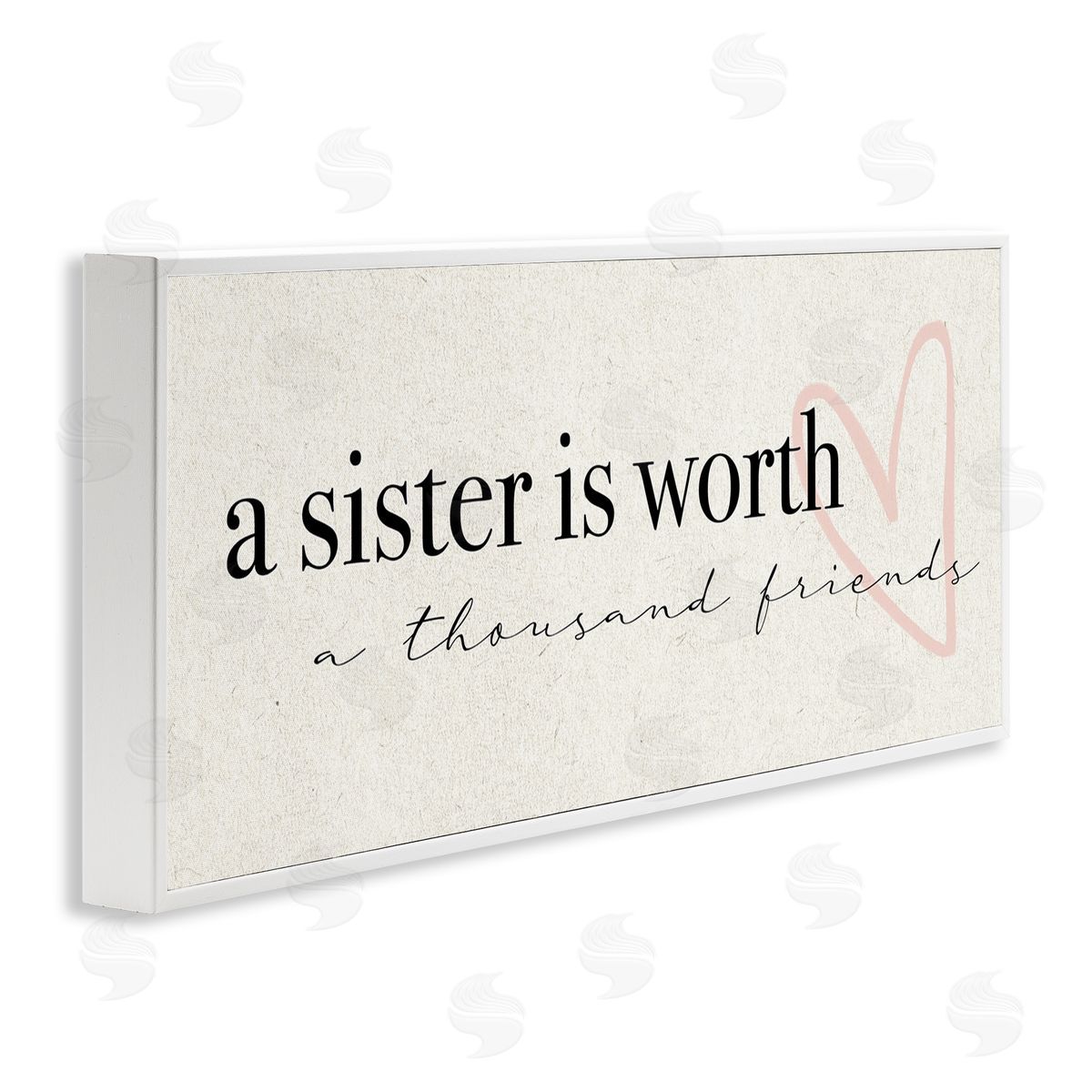 Sister Worth Thousand Friends Phrase White Frame Print Wall Art, Home Decor by Stupell Studio