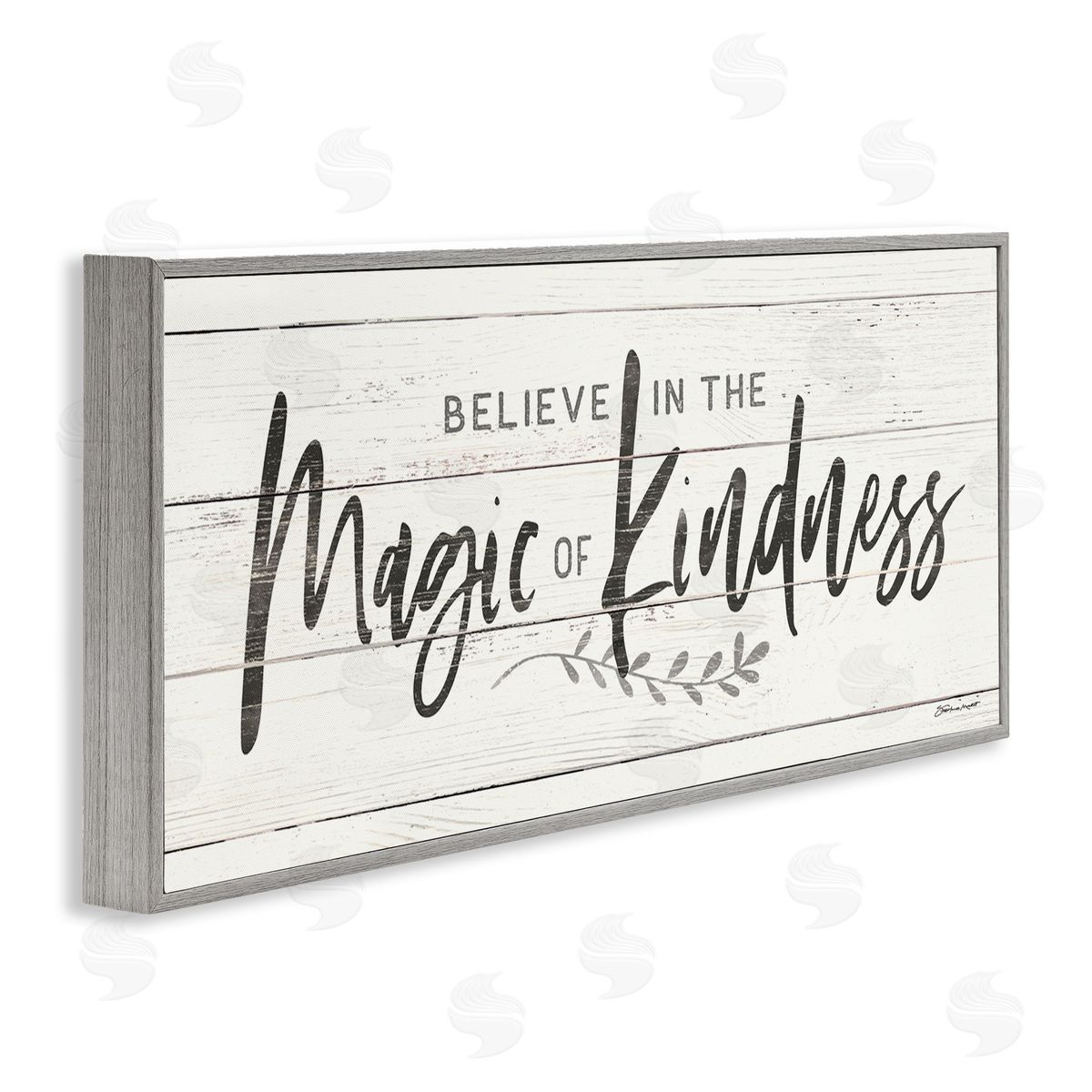 Stephanie Workman Marrott Believe Magic of Kindness Phrase Country Planked Pattern