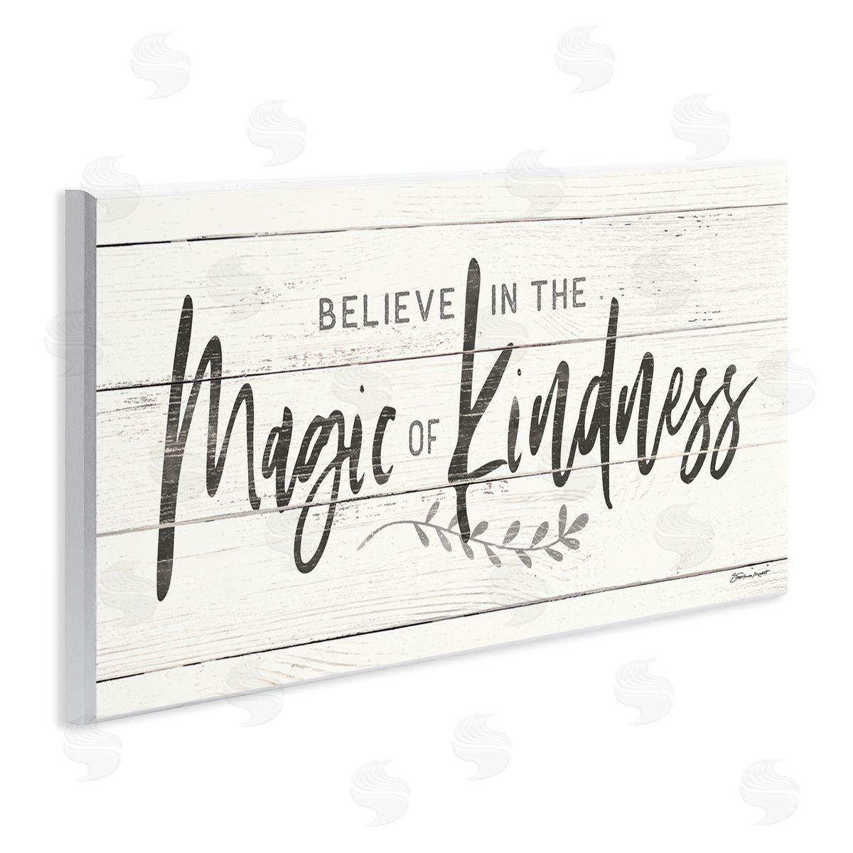Stephanie Workman Marrott Believe Magic of Kindness Phrase Country Planked Pattern