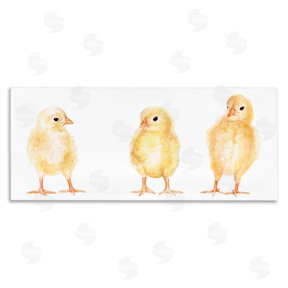 Fox Hollow Studios Baby Chick Trio Watercolor Portrait Kids' Wild Animals