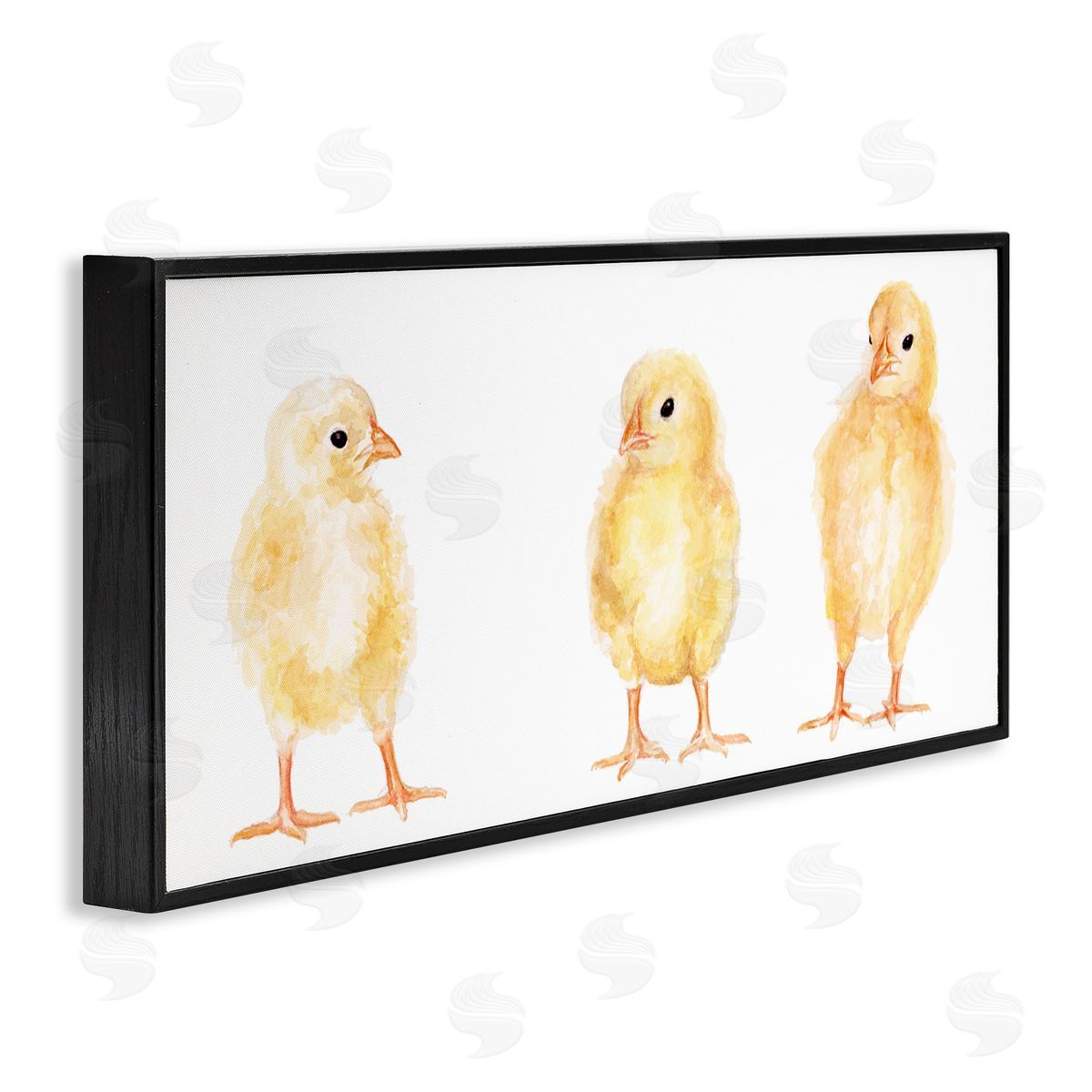 Fox Hollow Studios Baby Chick Trio Watercolor Portrait Kids' Wild Animals