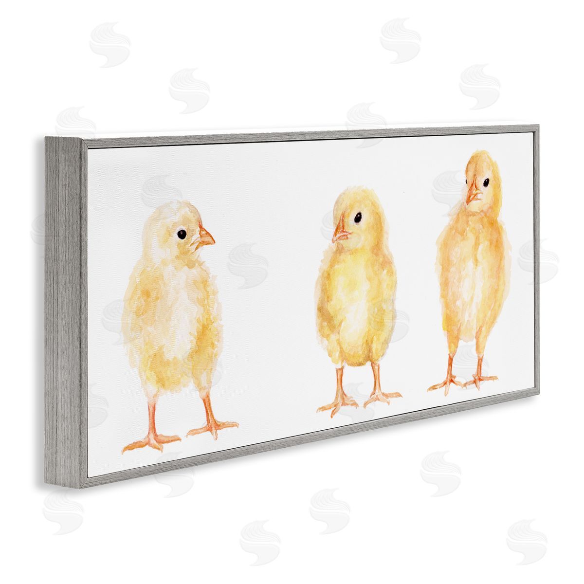 Fox Hollow Studios Baby Chick Trio Watercolor Portrait Kids' Wild Animals