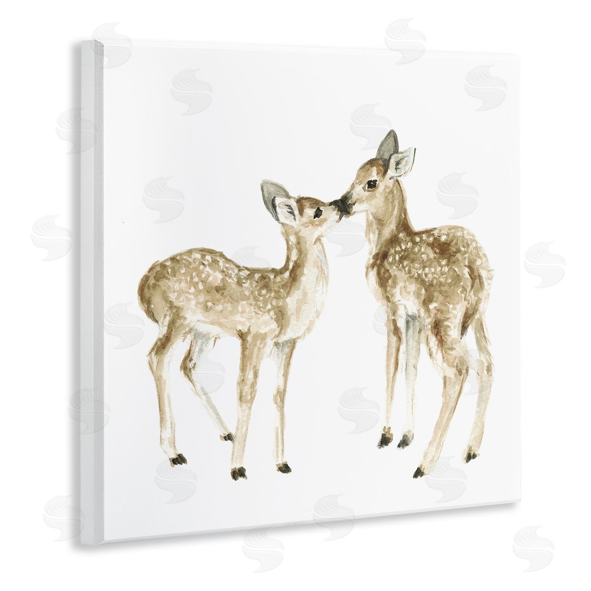 Fox Hollow Studios Baby Deer Fawn Watercolor Painting Kids' Nursery Animal Wooden Wall Plaque Art Print