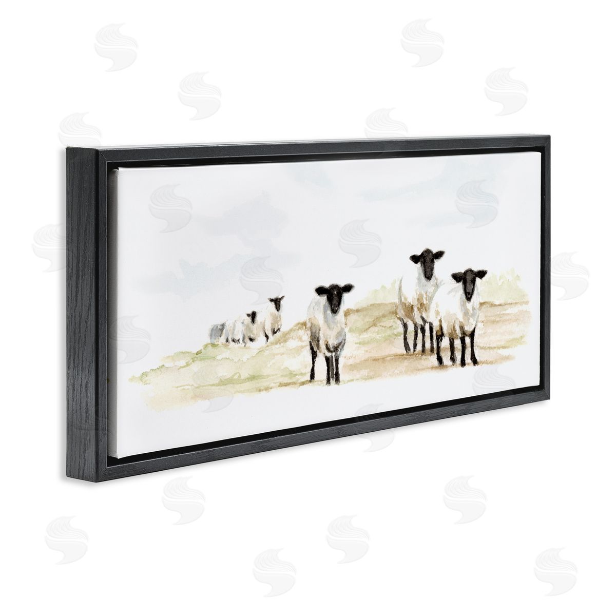 Fox Hollow Studios Sheep Farm Flock Children's Nursery Watercolor Painting