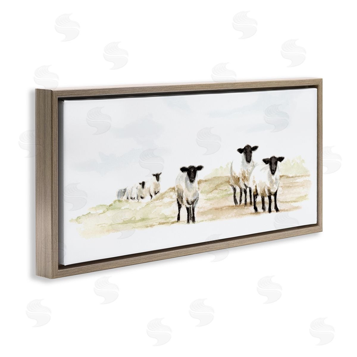 Fox Hollow Studios Sheep Farm Flock Children's Nursery Watercolor Painting