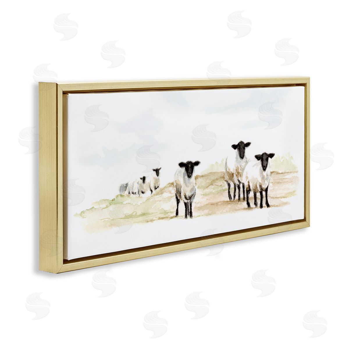 Fox Hollow Studios Sheep Farm Flock Children's Nursery Watercolor Painting