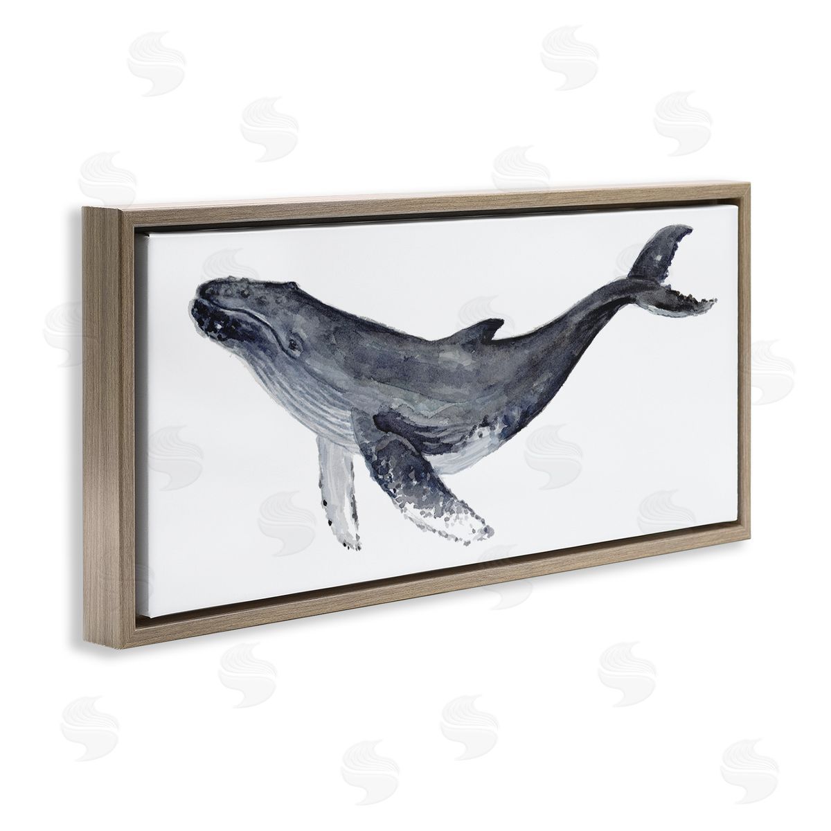 Fox Hollow Studios Humpback Whale Watercolor Painting Aquatic Animal Portrait