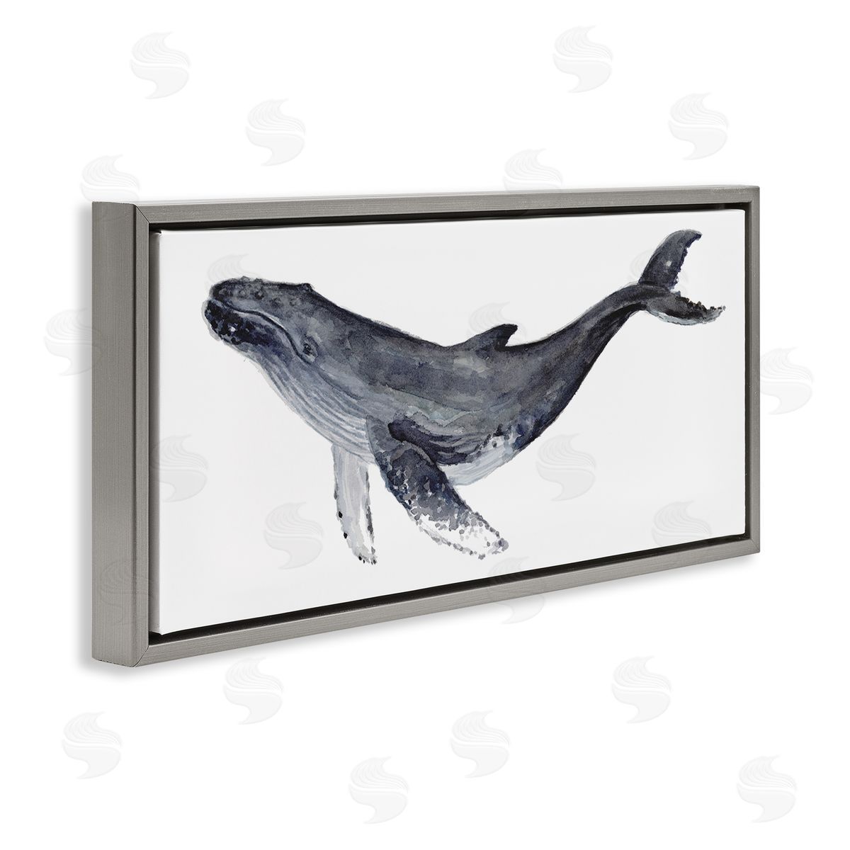 Fox Hollow Studios Humpback Whale Watercolor Painting Aquatic Animal Portrait