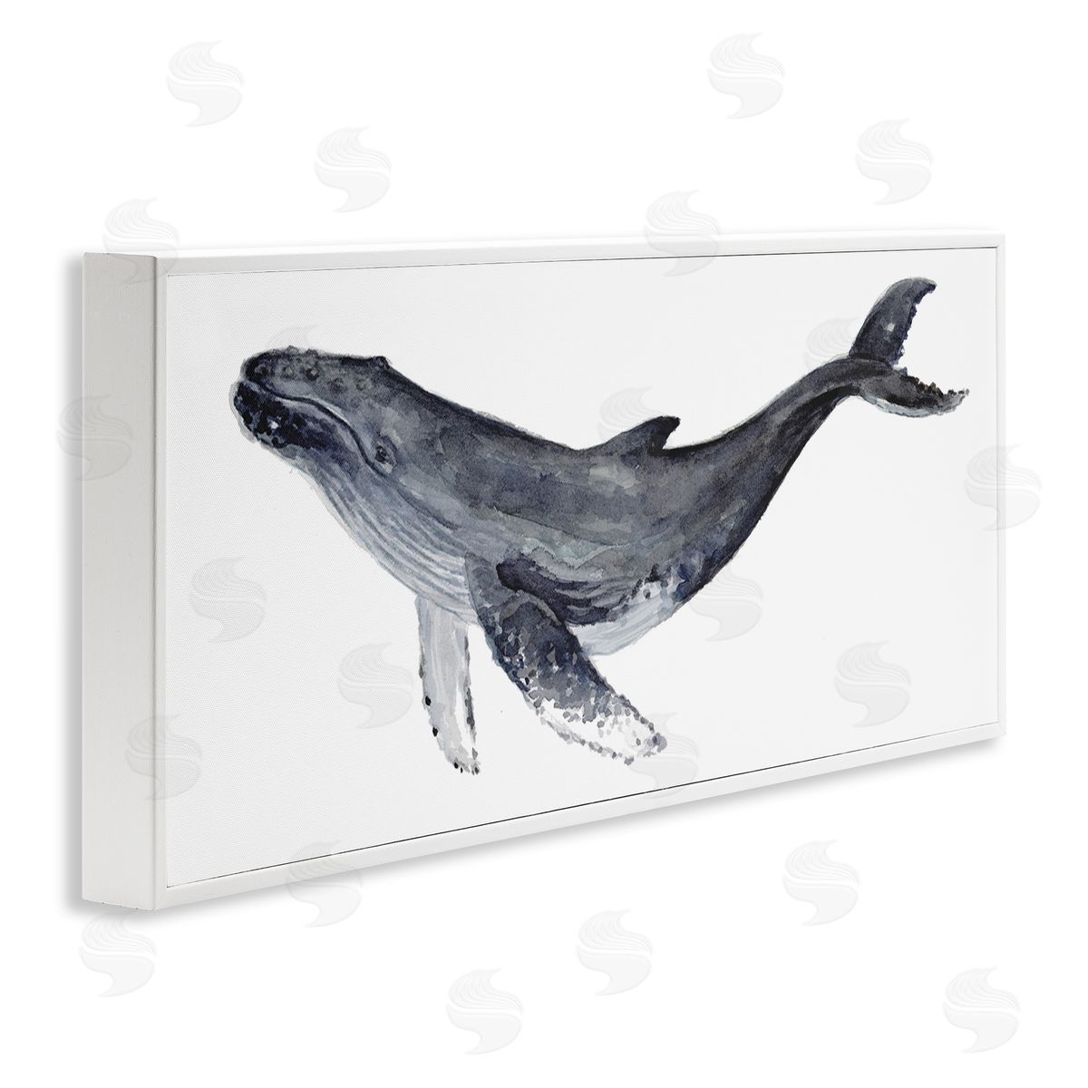Fox Hollow Studios Humpback Whale Watercolor Painting Aquatic Animal Portrait