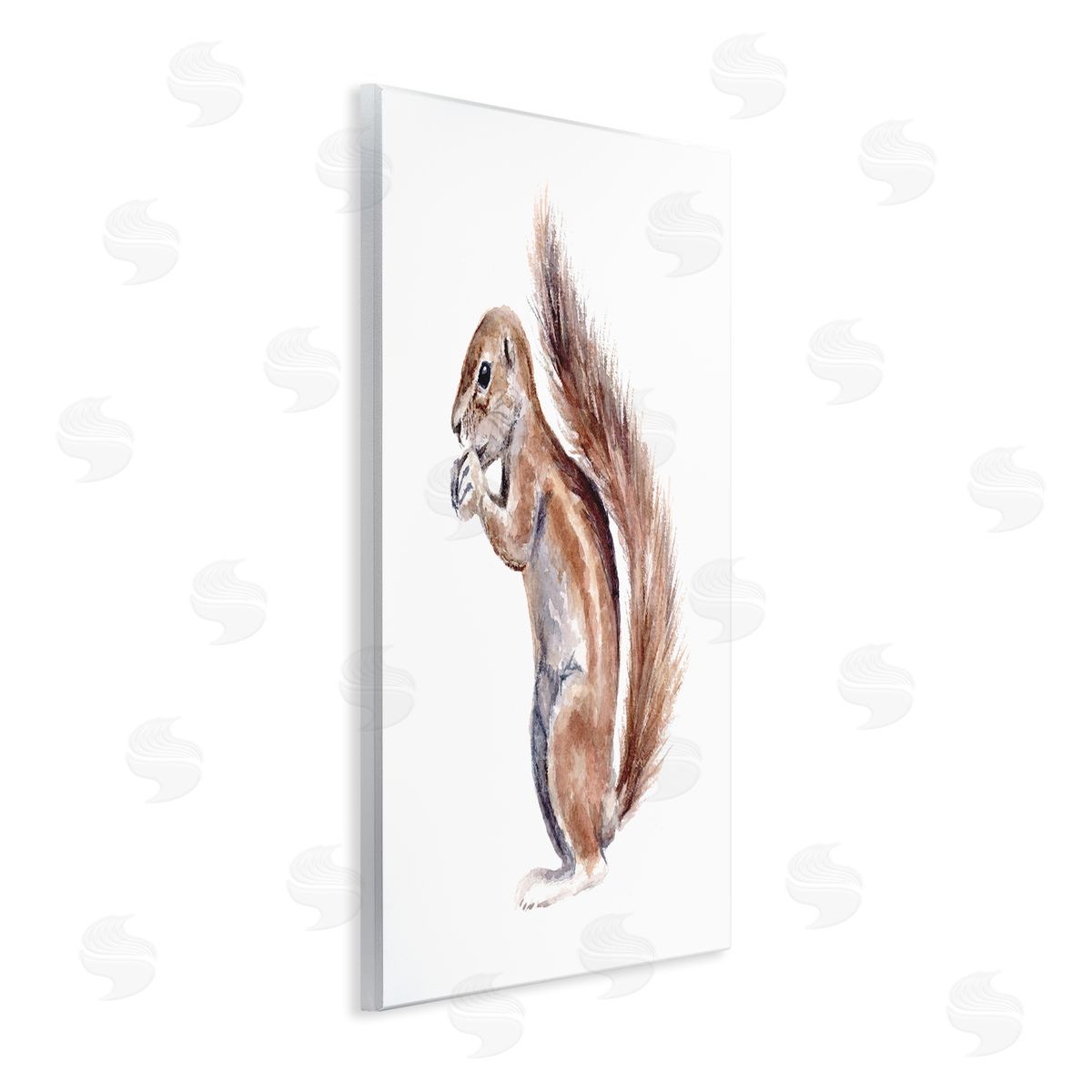 Fox Hollow Studios Baby Squirrel Watercolor Painting Kids' Wild Animal Wooden Wall Plaque Art Print