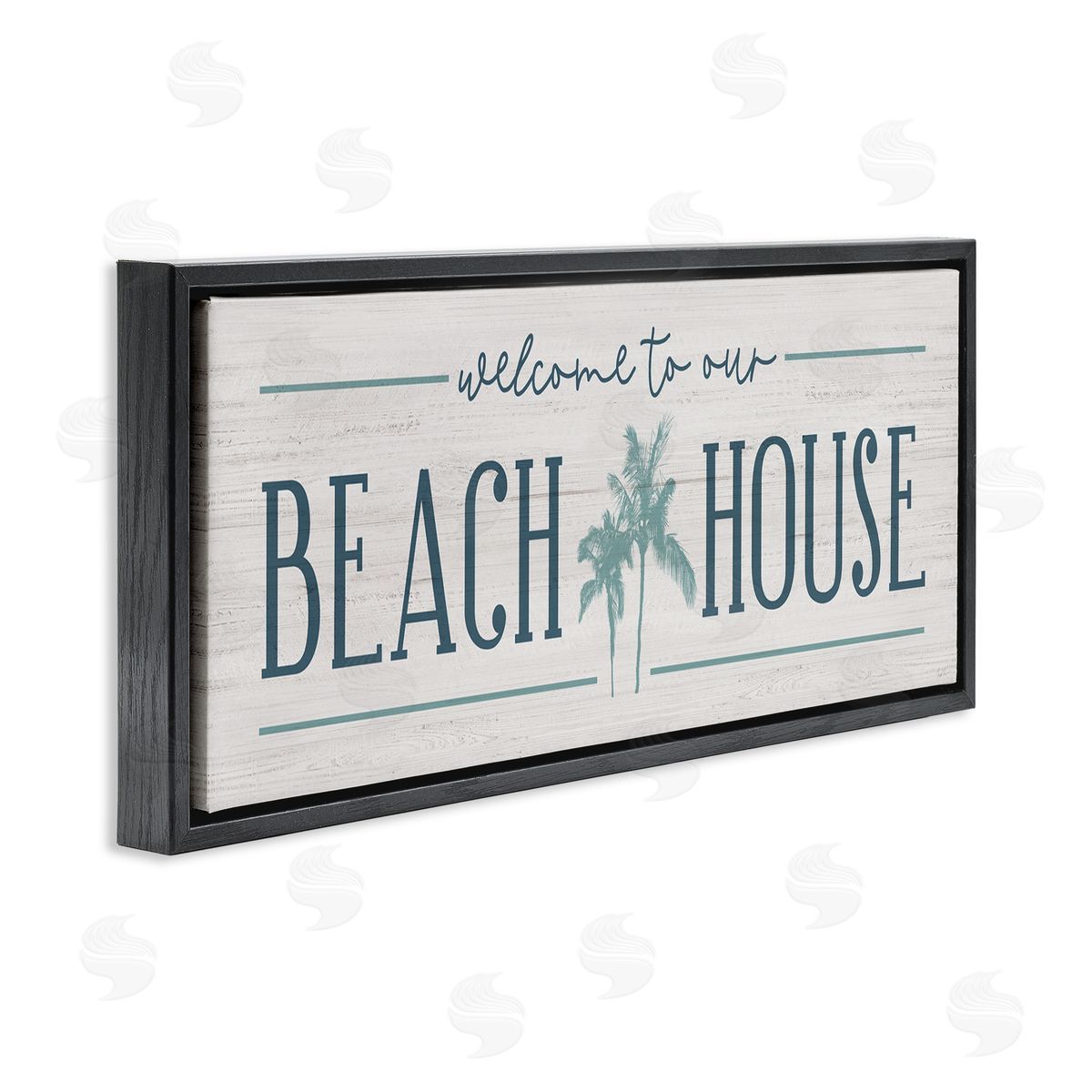 Natalie Carpentieri Welcome to Beach House Sign Blue Palm Trees
