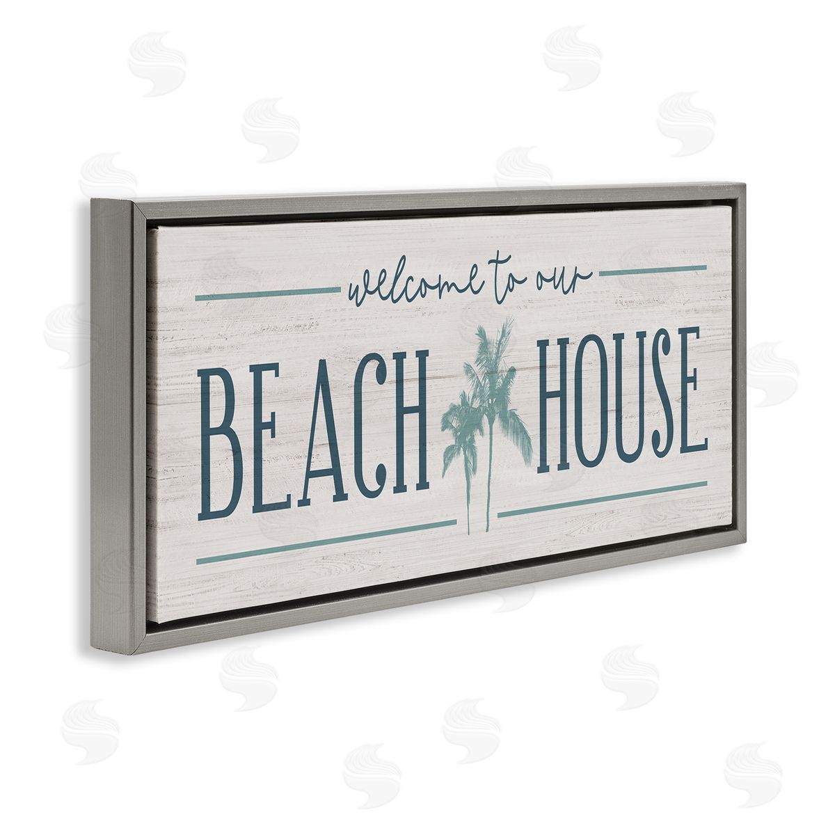 Natalie Carpentieri Welcome to Beach House Sign Blue Palm Trees